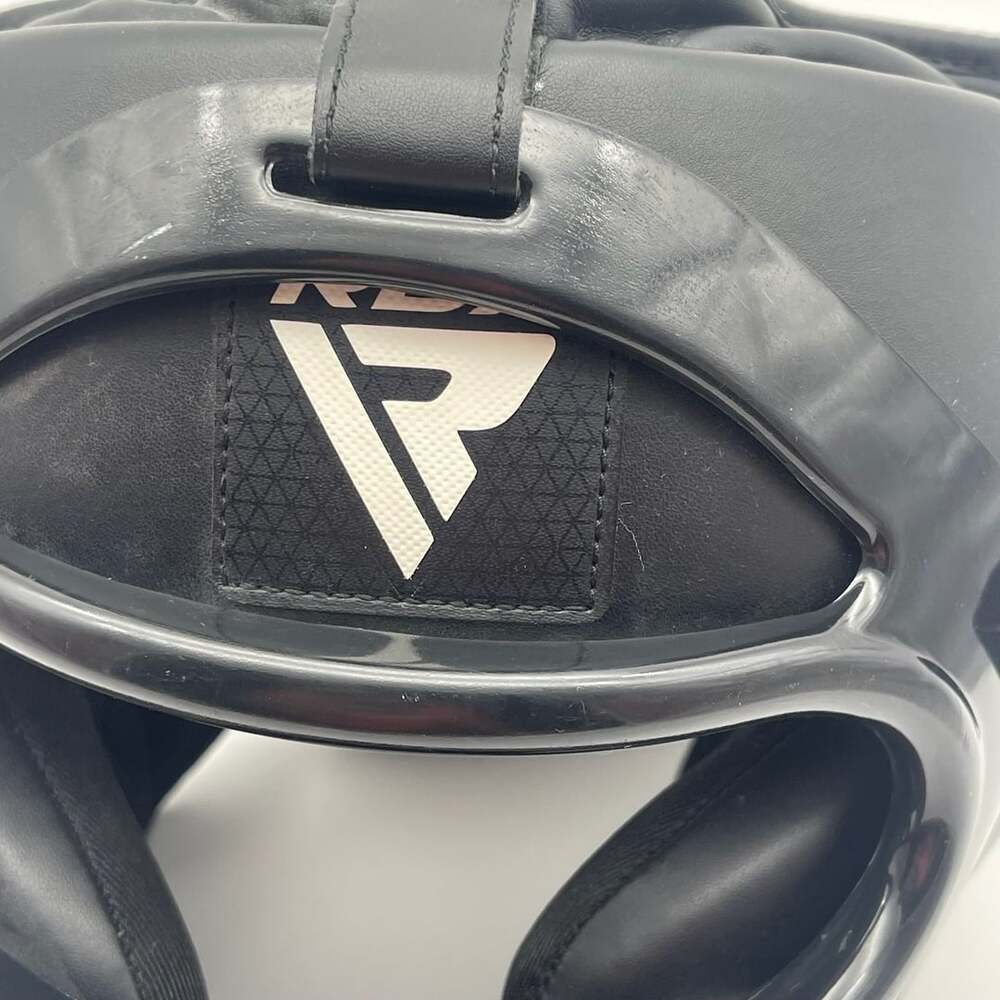 RDX T1FB Boxing Head Guard Black Leather Face Bar - Picture 3 of 11